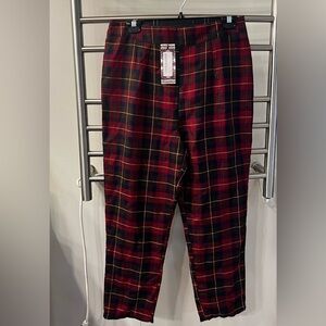 3/$30 NWT Bohoo Red Plaid Women’s Trousers…Size 12